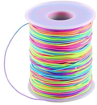 Elastische Faden Perlenschnur Gummiband Schmuckherstellung Schnur Gummikordel Regenbogen Farbe Stretch Schnur Bastelschnur Perlen Kordel für DIY Schmuck (Farbe)