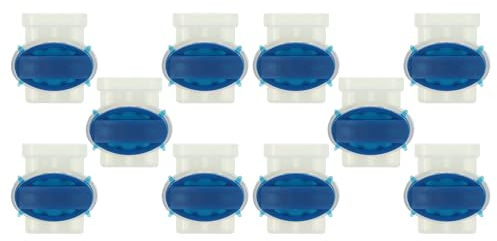 vhbw 10x Kabelverbinder für Begrenzungskabel kompatibel mit Bosch Indego 1200 Connect Mähroboter - Kabelklemmen, Wasserdicht Blau, Transparent