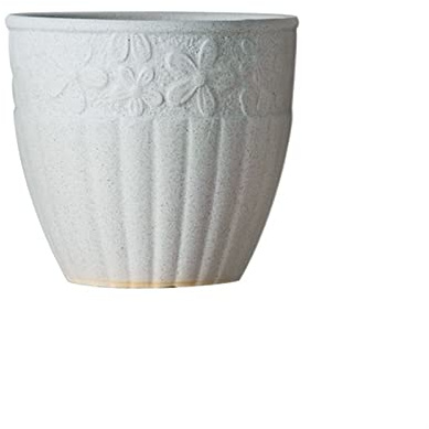 Macetas Maceta de cerámica de Gran Calibre con Orificios de Drenaje Maceta Decorativa de Cactus de orquídea, Blanco/Azul Maceteros (Color : Blanc, Size : L)