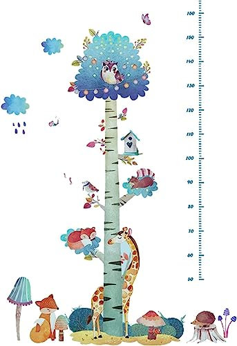Höhenwachstumstabelle Wandbehang Messlineal for Kinder, Tiere Wachstumstabelle Wandaufkleber, Wandlineal for Jungen Mädchen Schlafzimmer Kinderzimmer Dekoration (Farbe: Baum)