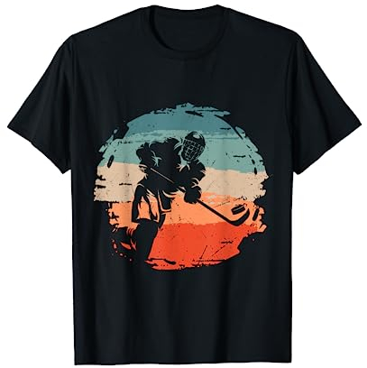 Retro Eishockeyspieler Eishockey Kinder Jungs Männer T-Shirt
