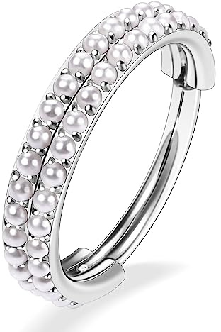 16G Helix Ohrringe Conch Hoop Ohrringe Chirurgenstahl Doppelt gestapelt Septum Nose Hoop Ringe Silber 10mm Micro Lobe Ohrringe Teardrop Lip Ohrringe Knorpel Lobe Conch Piercing Schmuck mit Perle