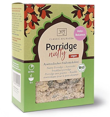 Classic Ayurveda - Bio Porridge nutty, Vata - 480 g - Leichter, wohlig-wärmender Morgenbrei mit zarten Flocken und wertvollen Nüssen