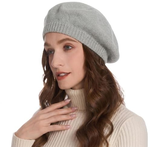 ZLYC Damen Winter Baskenmütze Klassischer Baskenmütze Druck Weich Warm Französisch Hut