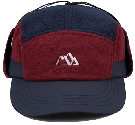Clakllie Winter Basecap mit Ohrenklappen Warm Fleece 5 Panel Baseball Cap Verstellbar Earflap Cap Outdoor Fliegermütze Herren Unstructured Schirmmütze für Reise Outdoor Freizeit Camping