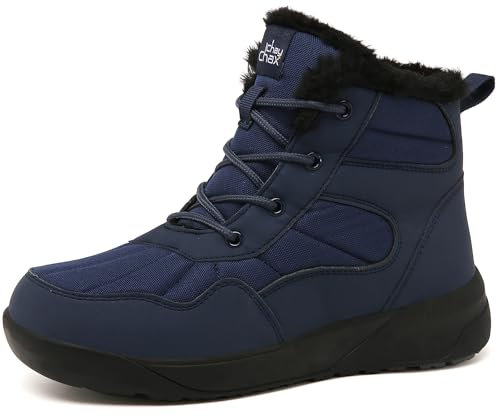 ChayChax Winterstiefel Damen Winterschuhe Wasserdicht Warm Gefütterte Schneestiefel Rutschfeste Stiefeletten Kurzschaft Stiefel Winter Outdoor,Marineblau,39 EU