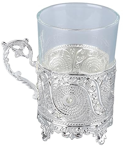 Septpenta Oktoberfest Glas Bierkrug, Glas Bierkrug, Matal Bierbecher Zum Sammeln, Dekorativer Whisky Becher, Trinkbecher für Vatertag, Weihnachten, Geburtstag(Silber)