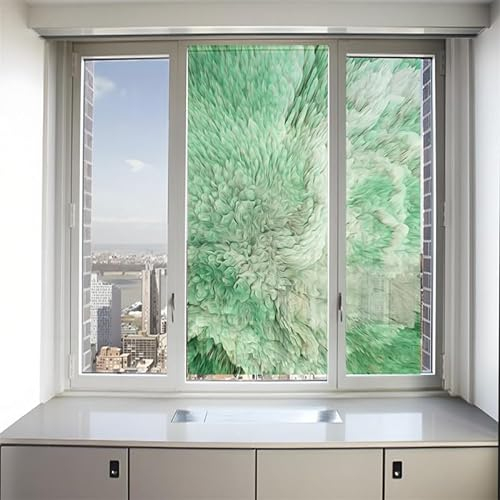 Sichtschutzfolie 3D Fensterfolie Glasdekorfolie PVC für Badezimmer Kinderzimmer Küche,Schlafzimmer Wohnzimmer Esszimmer Büro Hotels Klassenzimmer 44.5cmx300cm Grün
