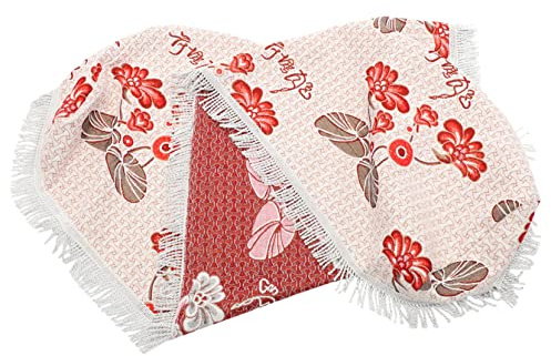 Chinesische Zitherhülle aus Baumwollleinen mit Quaste, Doppelseitig | Blumenmuster, Leicht zu Tragen und Verstauen, Dekorativer Überzug für Guzheng, Zubehör