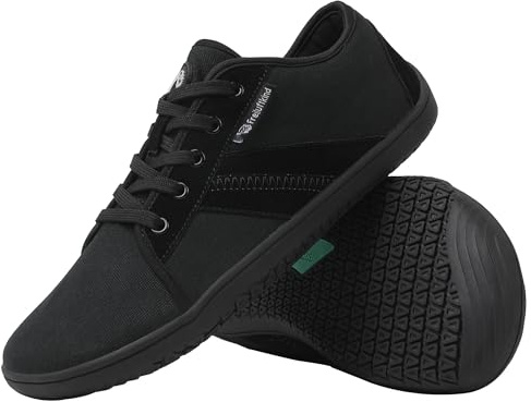 Freiluftkind® Baker – Zapatillas Barefoot saludables Negro/Talla 50 EU – para Uso Diario – Alivia pies, articulaciones y Cuerpo – Zapatillas Barefoot para Mujeres y Hombres