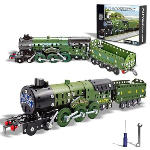 Xwin Sportseries 340 PCs Train Model Building Kit, Educational STEM Railway Engineering Toy, DIY Build Your Own Metal Train, Creative Construction Indoor Activity Playset Gift for Children 6+ Years