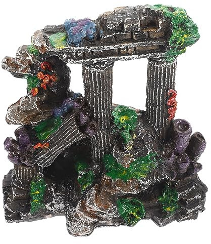 MERRYHAPY Aquarium-landschaftsornament Steingarten-Schloss-zubehör Wasseransicht-Ornament Harz-versteck Handgefertigt Natürliche Dekoration Für Fische Und Haustiere
