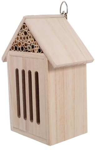 SEWOART Holz-insektenhotel Für Bienen Und Schmetterlinge Garten-insektenhaus Rustikales Design Installieren Fördert Biodiversität Und Insektenbeobachtung