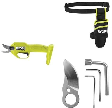 Bundle aus RYOBI 18 V ONE+ Akku-Gartenschere RY18SCA-0 + RYOBI Gartenscherenholster RAC316 + Ryobi Ersatzklinge RAC318