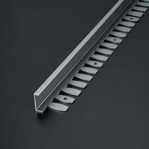 Raouoae Universelles Biegbares Abschlussprofil Abschlussleiste Eloxiertem Aluminium 135cm 2 Stück C-Form Profil Treppenkantenprofil Passend Für Jede Fliesenart(Grau,Hoch: 5.5mm)