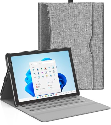 SSS·GRGB Funda Compatible con Microsoft Surface Pro 11/Pro 10/Pro 9/Pro 8 de 13 Pulgadas, Cartera de Negocios con Soporte para lápiz Capacitivo y Bolsillo, Compatible con Teclado y Base, Color Gris
