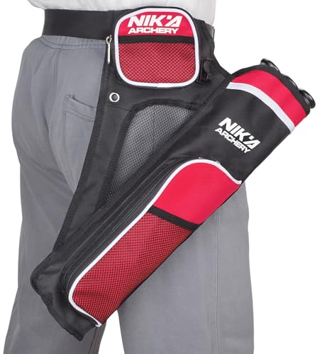 Carcaj de arco, 3 tubos de flecha protegidos, bolsa de transporte, bolsa de transporte, cinturón ajustable para jóvenes y adultos, práctica al aire libre