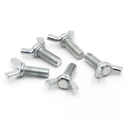 GSCLZ 1–10 Stück Flügelschrauben, Schmetterlingsschraube, verzinkter Stahl, M4, M5, M6, M8, M10, M12, Flügelkopf-Rändelschrauben(30mm,M12 10pc)