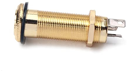 NULYLU Threaded Cylinder Output Jack Flush Mount Stereo Mono Jack Socket for Acoustic Electric Guitar Bass and Other Instruments