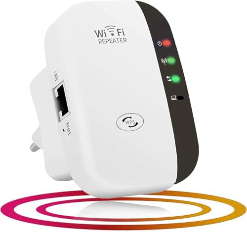 MKOIJN Ripetitore WiFi, WiFi Range Extender 300Mbps 2.4GHz Wireless Repeater Booster, con Porta LAN/Pulsante WPS/Access Point, Ripetitore Segnale Wifi Casa Supporta Modalità Ripetitore