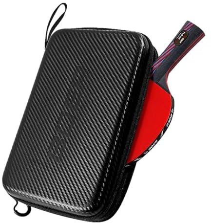 Tischtennisschläger Tasche - Tischtennisschläger Hülle, Harter Tischtenniskoffer, Double Tischtennis Schlägerkoffer Hardcase - Doppelten Schutz Mit Einer Harten Schale Und Einer Weichen Innenseit