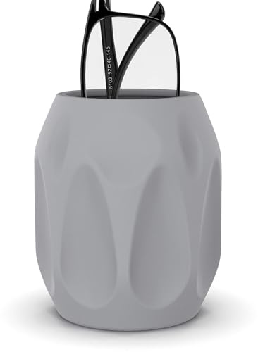Linkidea Support à lunettes pour table de chevet, rangement en silicone souple pour lunettes de lecture, organiseur de bureau (Gris)