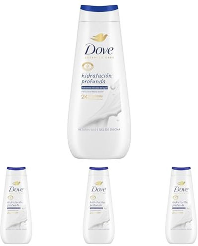 Dove Advanced Care Gel de Ducha Hidratación Profunda Hidratantes Naturales 400ml (Paquete de 4)