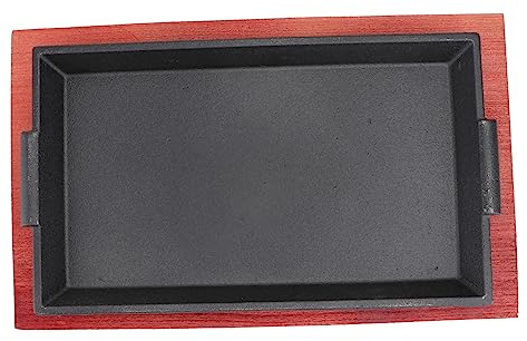 PRETYZOOM Cast Iron Skillet Frying Pan 12-inch Non-Stick Griddle for BBQ Teppanyaki and Roasting High-Temperature Resistance for Electric Stoves and Outdoor Cooking