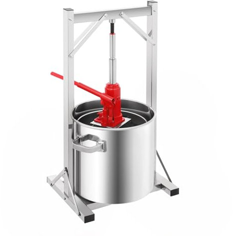 CUMELLIIR Obstpresse Edelstahl Hydraulische, Fruchtpresse 22l, Weinpresse Für Saft Apfelwein Wein Olivenöl, Max. Tragfähigkeit 330.69lbs