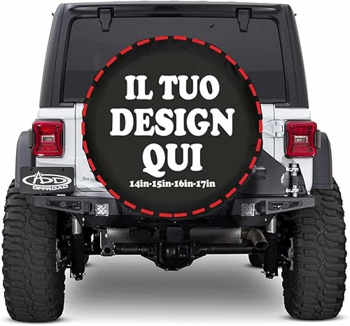 Copriruota di scorta Personalizzato il tuo con Foto Testo personalizzata Pneumatici portaoggetti Idrorepellente Individuale con fermacorda per Ruote Copertura Protettiva in Ecopelle 14 Pollici