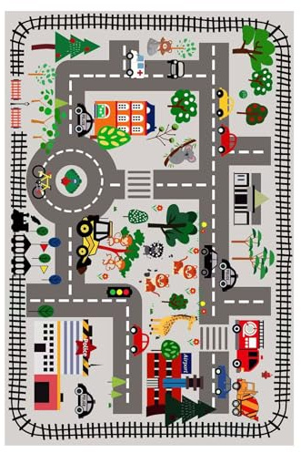 Hiemible Alfombra De Juego Infantil - Juegos Interactivos Infantiles - Actividades Gateo Juguetes Educativos Gran Tapete Urbano Antideslizante Interior Exterior