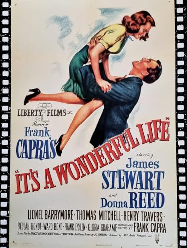 KUSTOM ART Poster Decorativo da Parete Serie Locandine Film Celebri It's a Wonderful Life Stampa su Cartoncino 40x30cm Senza Cornice