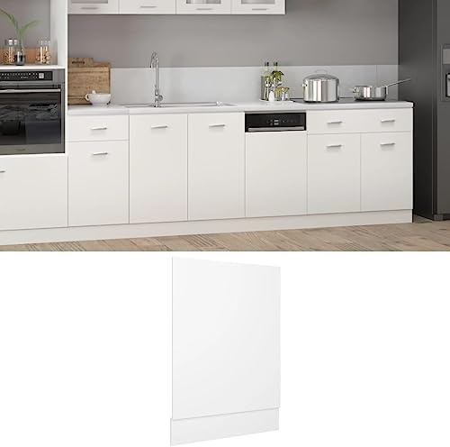 QJBSAVVA Lyon - Panneau de lave-vaisselle - Blanc - 45 x 3 x 67 cm - En matériau dérivé du bois - Pour armoires de cuisine et intégration de cuisine moderne