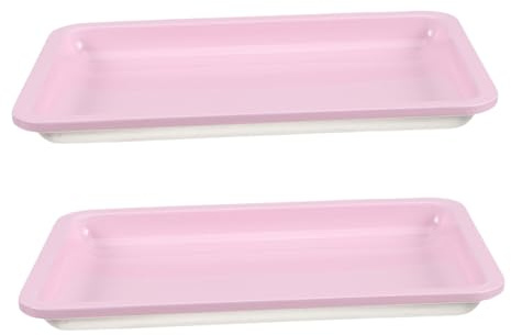 DIKACA 2 Piezas Bandeja Cuadrada de Acero Inoxidable para Joyería y Cosméticos Organizador Resistente para Herramientas de Manicura y Maquillaje de Multipropósito para Tocador y Baño