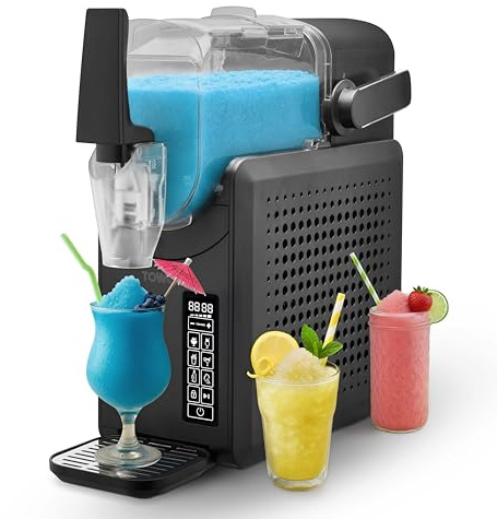 Tower Frozen Drink Slushie Maker with Digital Display and 5 Drink Pre-sets, SlushFusion Technology and ChillCore Technology, Self-Clean Function, 2.6L Tank Capacity, 220W, Black, T19058