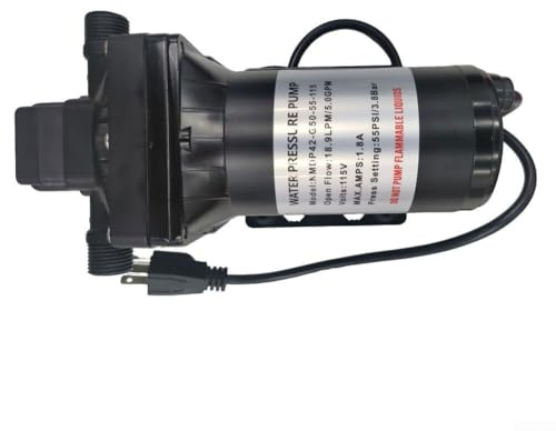 Diaphragm Water Pump Self-Priming AC 115V 220V for Marine for Automotive, 0.18kW 55 psi Horizontal Closed Impeller(NMDPA42-G50-55-115 black)