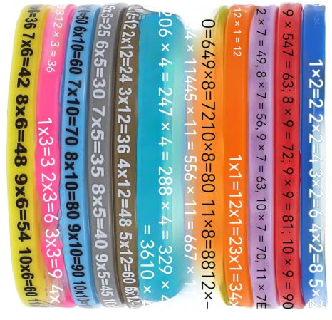 Parliky Tabelline Confortevoli e Silicone per Ragazza Bracciale Ragazzo in 12 Pezzi Elastici Educativi Feste di Compleanno e Uso Scolastico