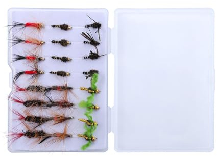 KEXIAO Set di esche da pesca rotanti con gancio in lega e custodia impermeabile per pesca in acqua salata
