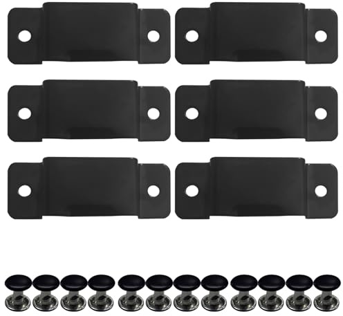 6 Pcs Tape Measure Holder Clips,with 12 Pcs Double Sided Rivets Drill Holders Belt Bow Clip Tool Holder for Measuring Tape Cordless Drills Shed Van and Workshop(COLOR:Black)