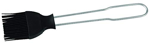 Fackelmann Pincel de Cocina, Parte funcional en Silicona y Mango en Acero Inoxidable, para Extender Aliños y Coberturas Sobre los Alimentos, Color Negro, 21 x 5 cm, 1 Unidad