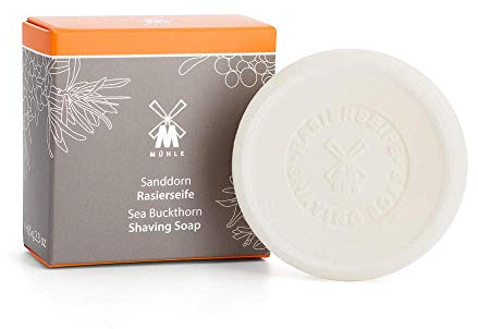 MÜHLE Rasierseife mit Sanddorn für alle Hauttypen - fruchtig & frisch - 65g