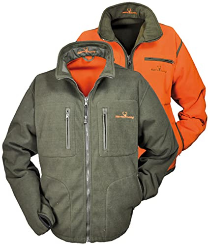 .com Hubertus® Wende-Fleecejacke Helsinki Warn-Wendefleecejacke, oliv/orange