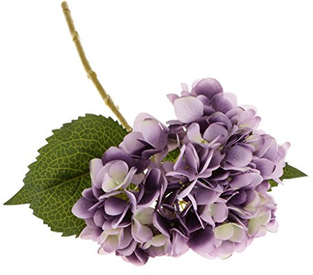 Ortensia Fiore Artificiale Impianto Di Seta Di Nozze Festa Giardino Decorazione Casa - 8 Colori - Viola, XL