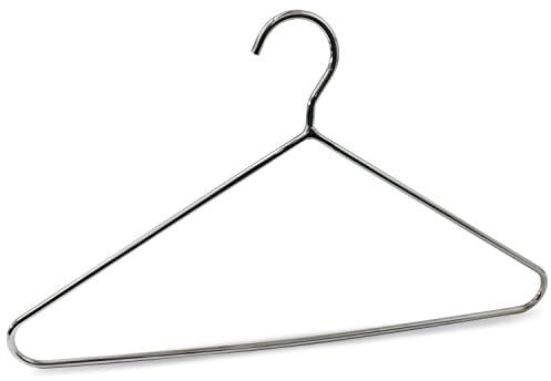 GERSO 100 Stück Kleiderbügel Stahl Metall platzsparend Industrie verchromt 45cm breit 6mm stark Mengenrabatt für schwere Kleidung Feuerwehr Polizei