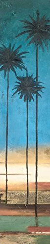 Feeling at home Lienzo-con-AMERICANO-BOX-Palmas delgadas-III-En la costa-Colores-Pinto-Patricia-Tropical-Fine-Art-impresión-en madera-marco-Vertical-70x14_in
