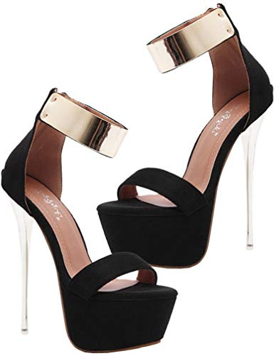 Holibanna Sandali Tacco Sottile Estivi Neri Impermeabili Scarpe Eleganti Con Suola Antiscivolo Perfette Per Spiaggia E Occasioni Estive