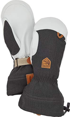 Hestra Unisex Army Leather Patrol Gauntlet Mitt Handschuhe Schwarz/Grau 9