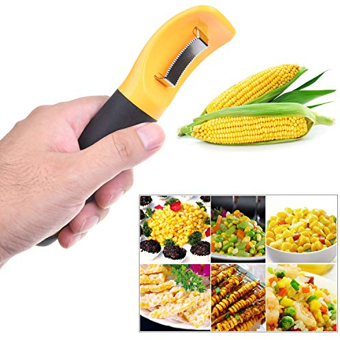 Kare & Kind 1x Handheld Corn Peeler - Corn Kernel Remover with Serrated Vertical Blade - Non-Slip Grip Handle - Easy to Wash and Store - Enjoy Fresh Corn Recipes Anytime