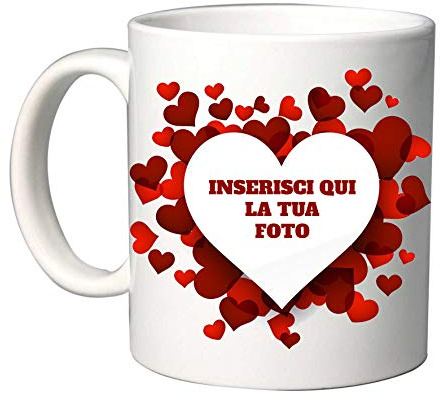 Tasse en céramique personnalisée avec photo dans le cœur amour de la Saint-Valentin