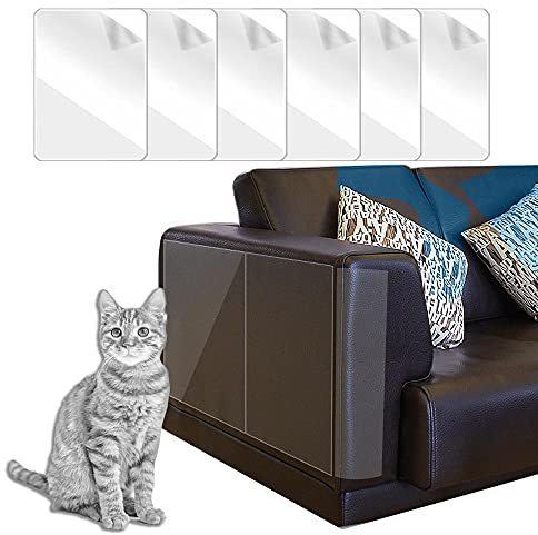 Proteggi Divano Gatti Graffi, Protezione Graffi Gatto, 6 Pezzi Pellicola Protettiva Adesiva AntiGraffio dai Gatti, Protezione per Divani, Sedie, Letti, e Vari Mobili, Pareti, 45x30cm